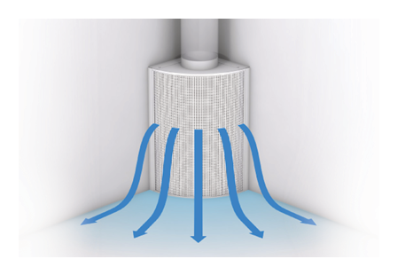 Price - DT -DR90H - Quarter Round Horizontal 90° Displacement Diffuser